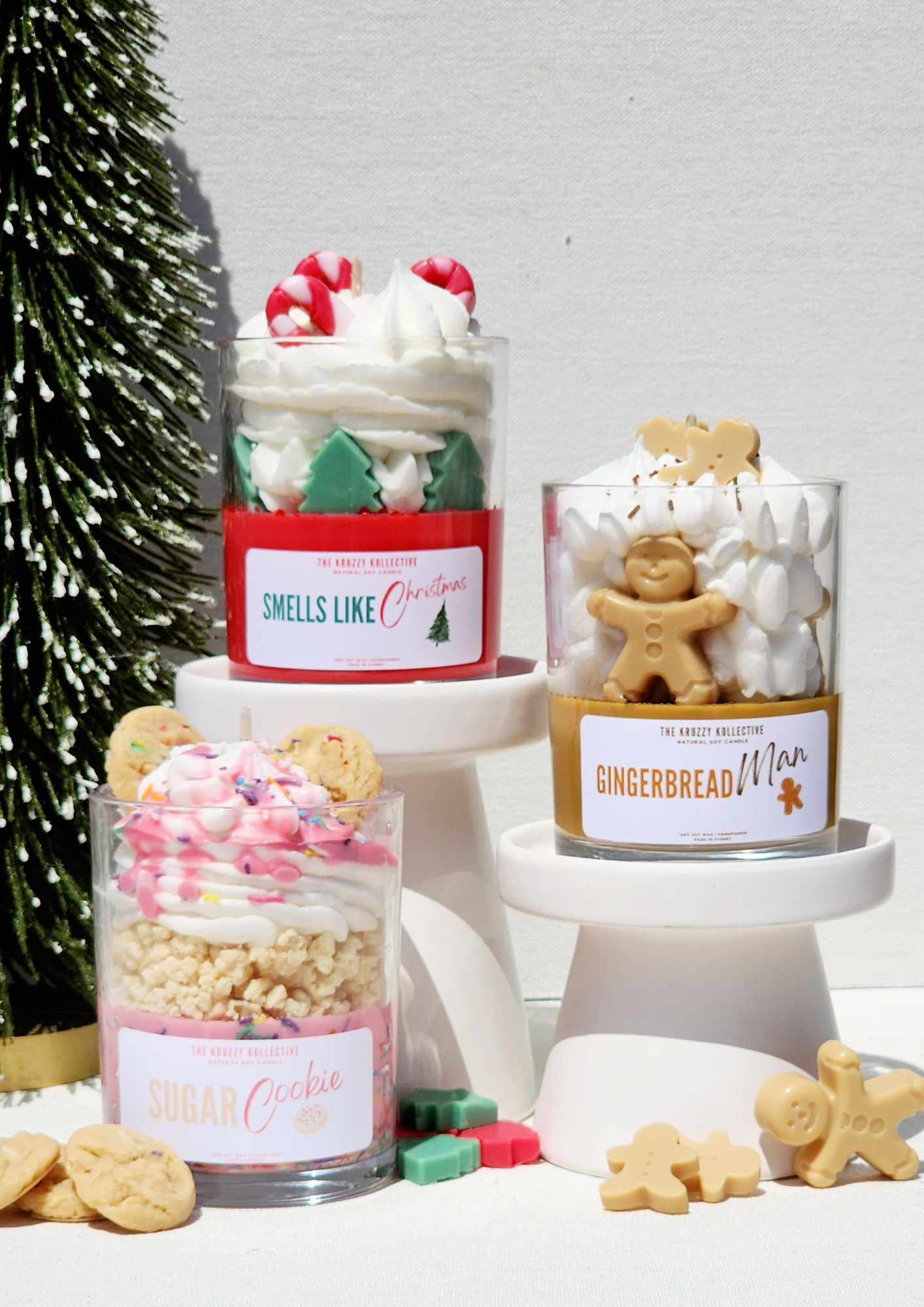 christmas candle gift set bundle dessert candle soy wax scented hand poured