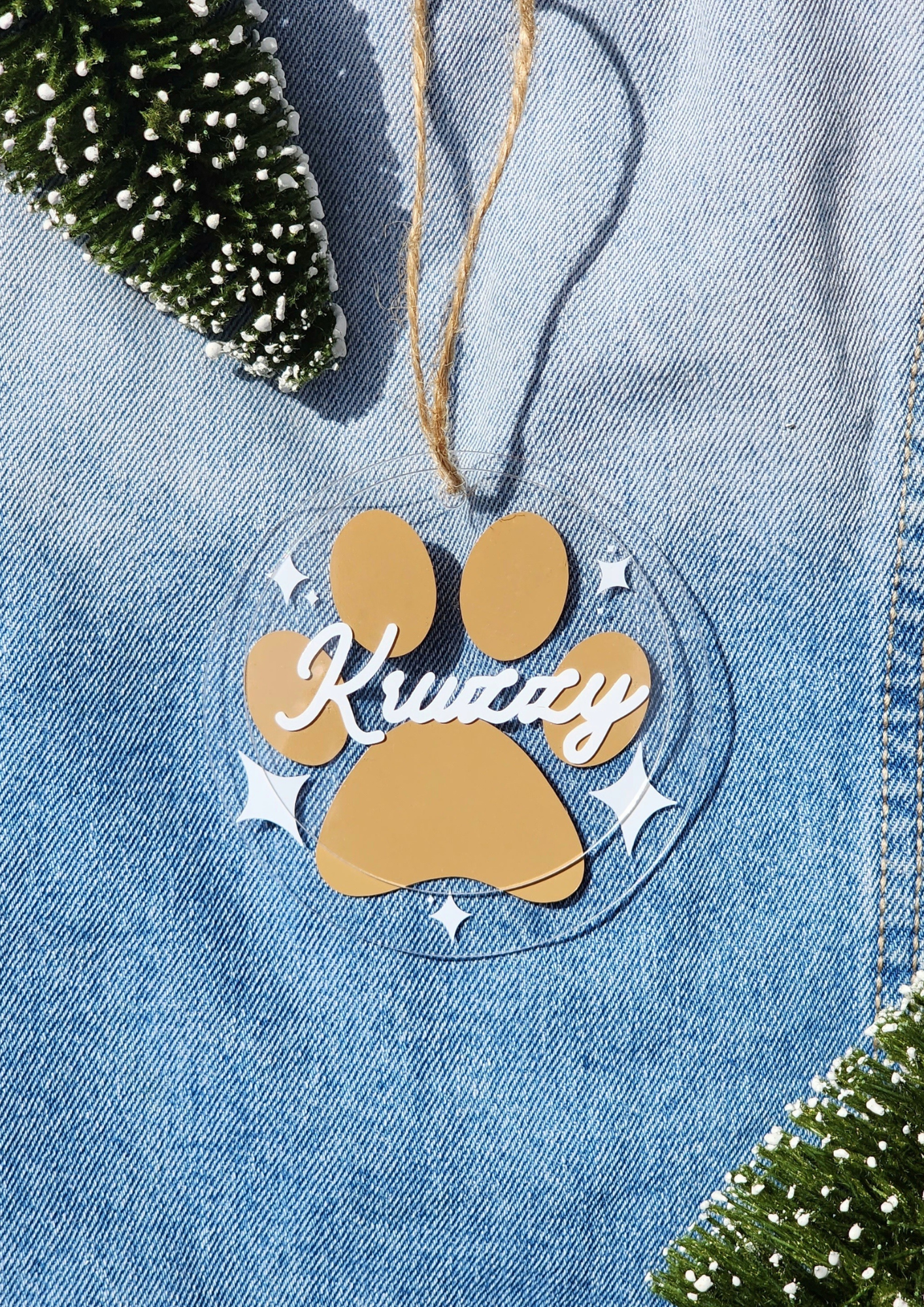 christmas ornament pet dog xmas ornament custom pet portrait name