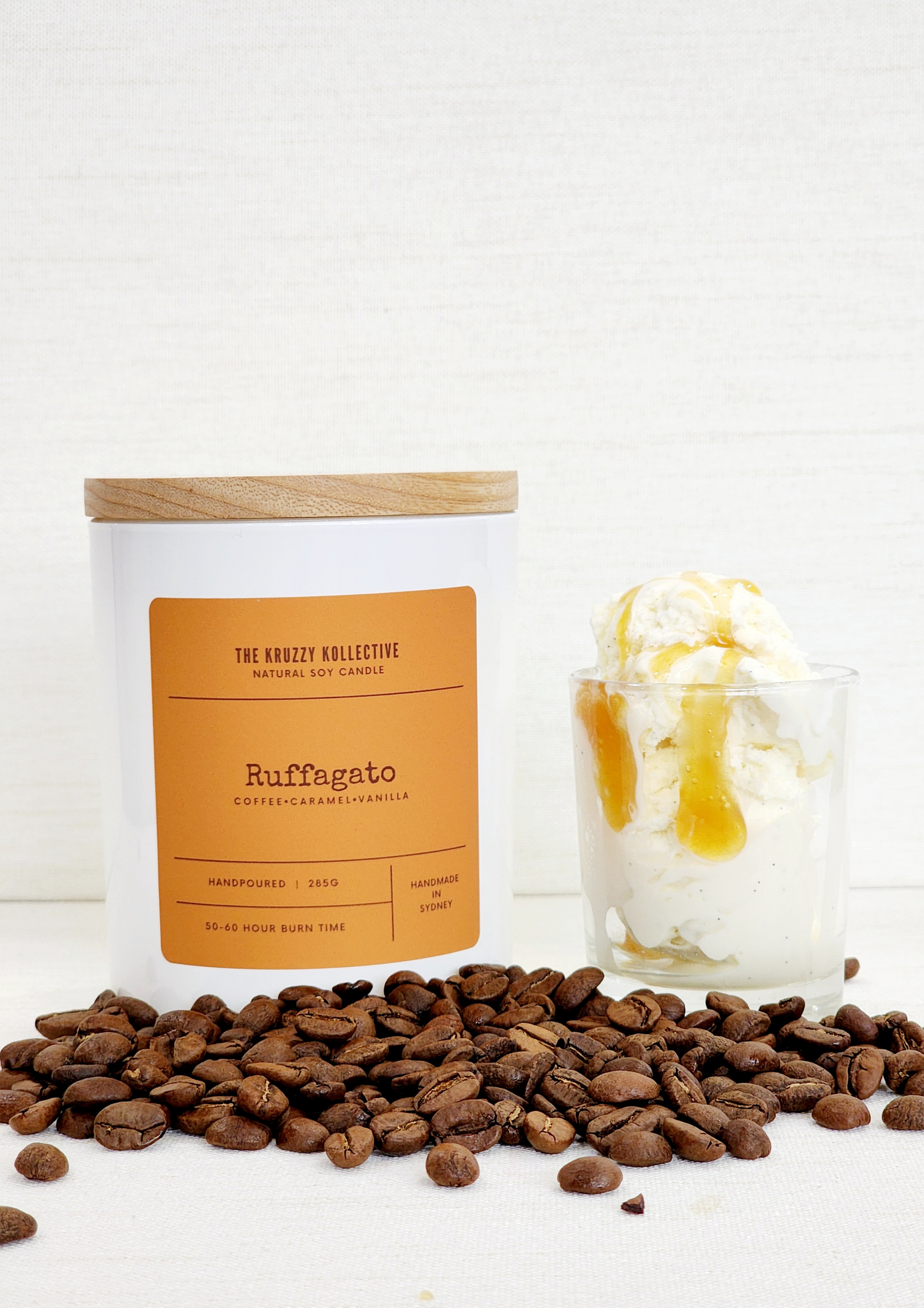 coffee caramel vanilla soy wax candle paw print gift for dog lovers