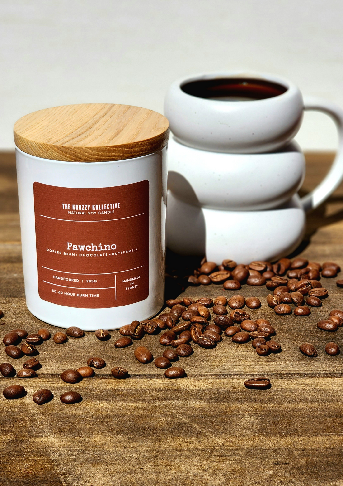 coffee chocolate soy wax candle paw print gift for god lovers