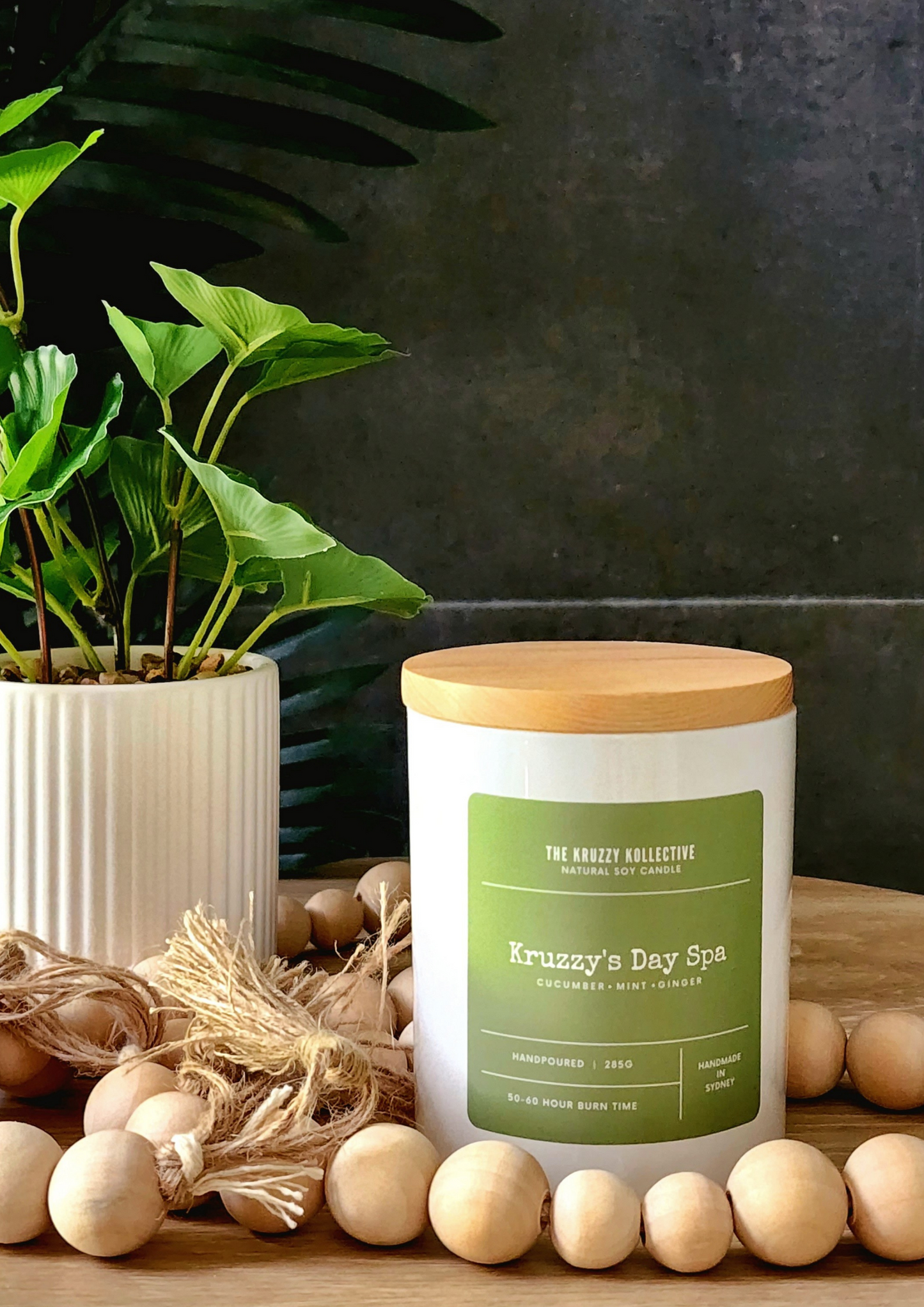 cucumber mint soy wax candle paw print gift for dog lovers