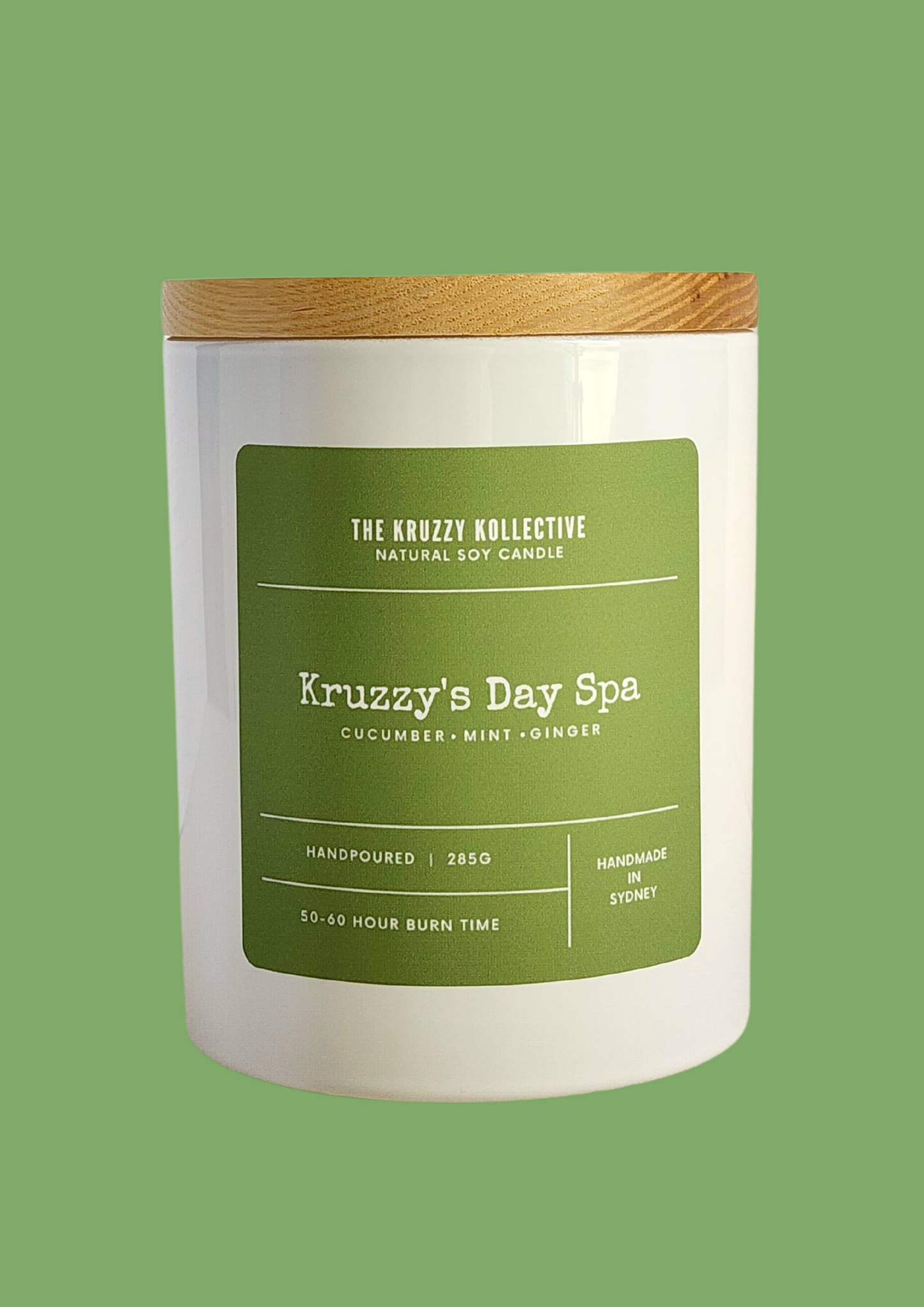 cucumber mint soy wax candle paw print gift for dog lovers