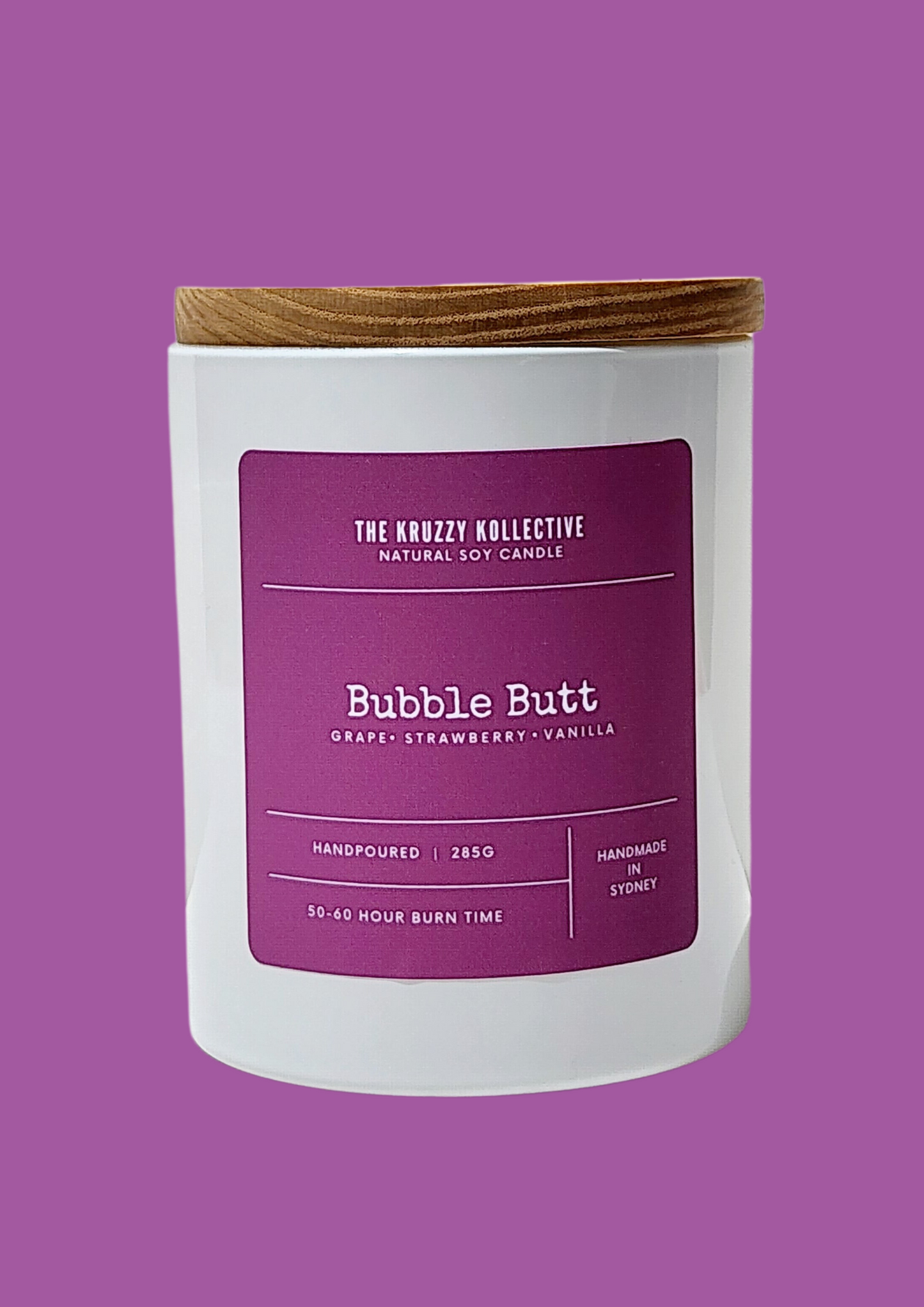 grape bubblegum soy wax candle paw print gift for dog lovers