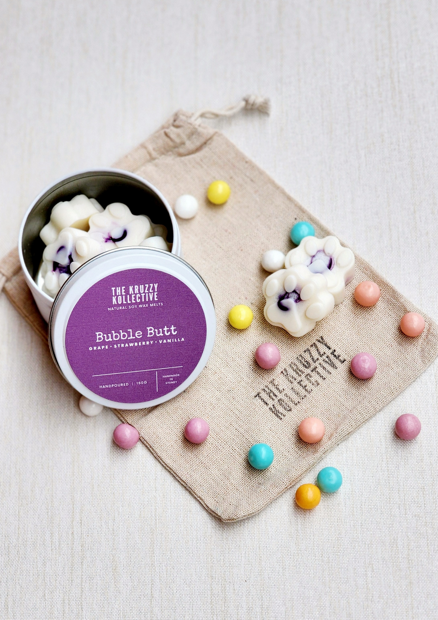 grape bubblegum soy wax melts paw print gift for dog lovers