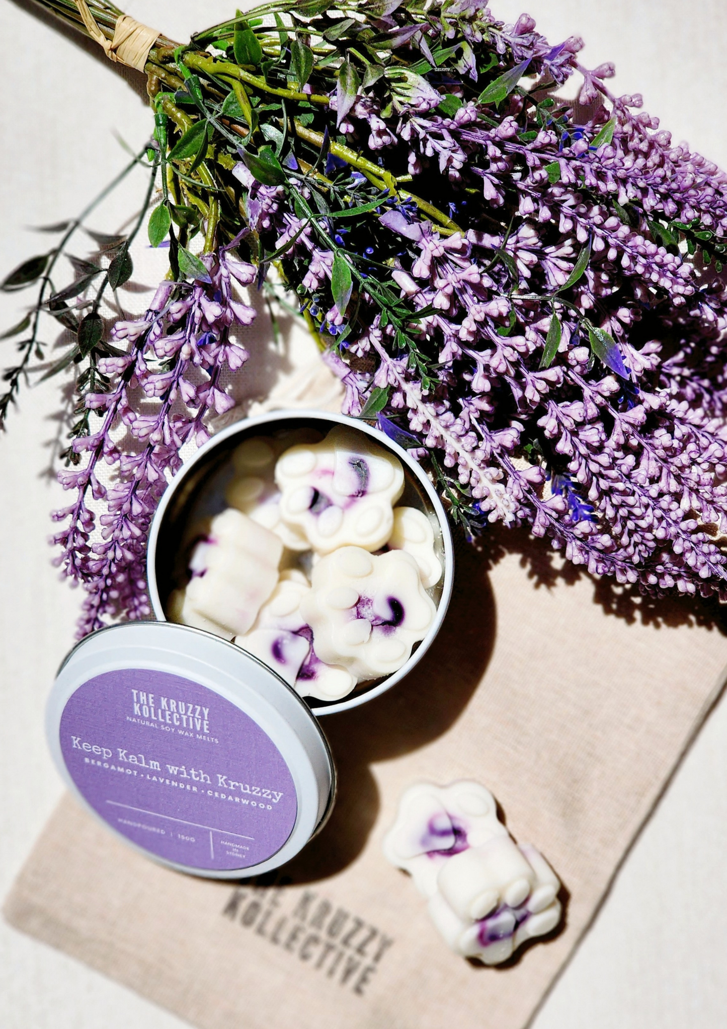 lavender soy wax melts paw print gift for dog lovers