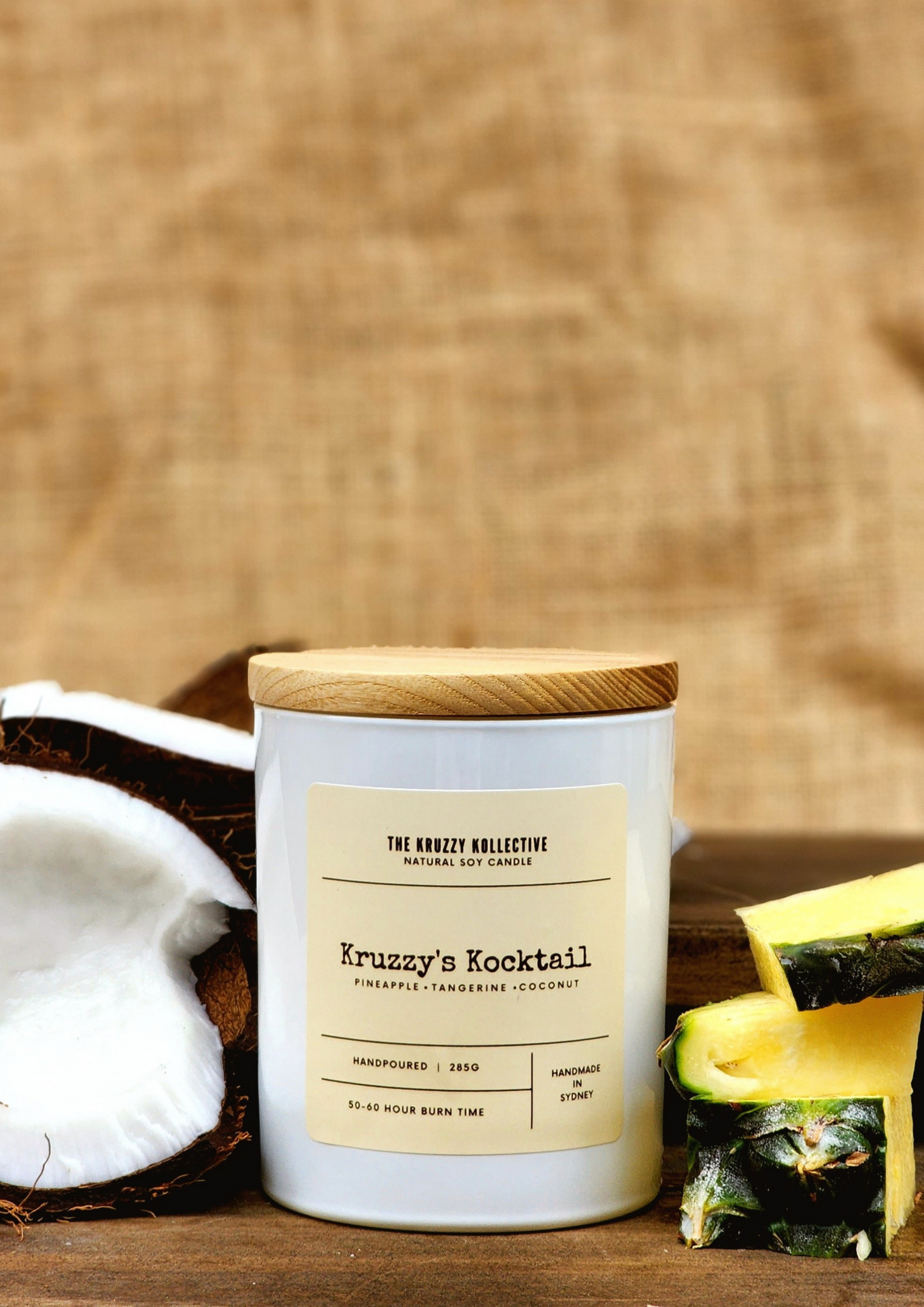 coconut pineapple soy wax candle paw print gift for dog lovers
