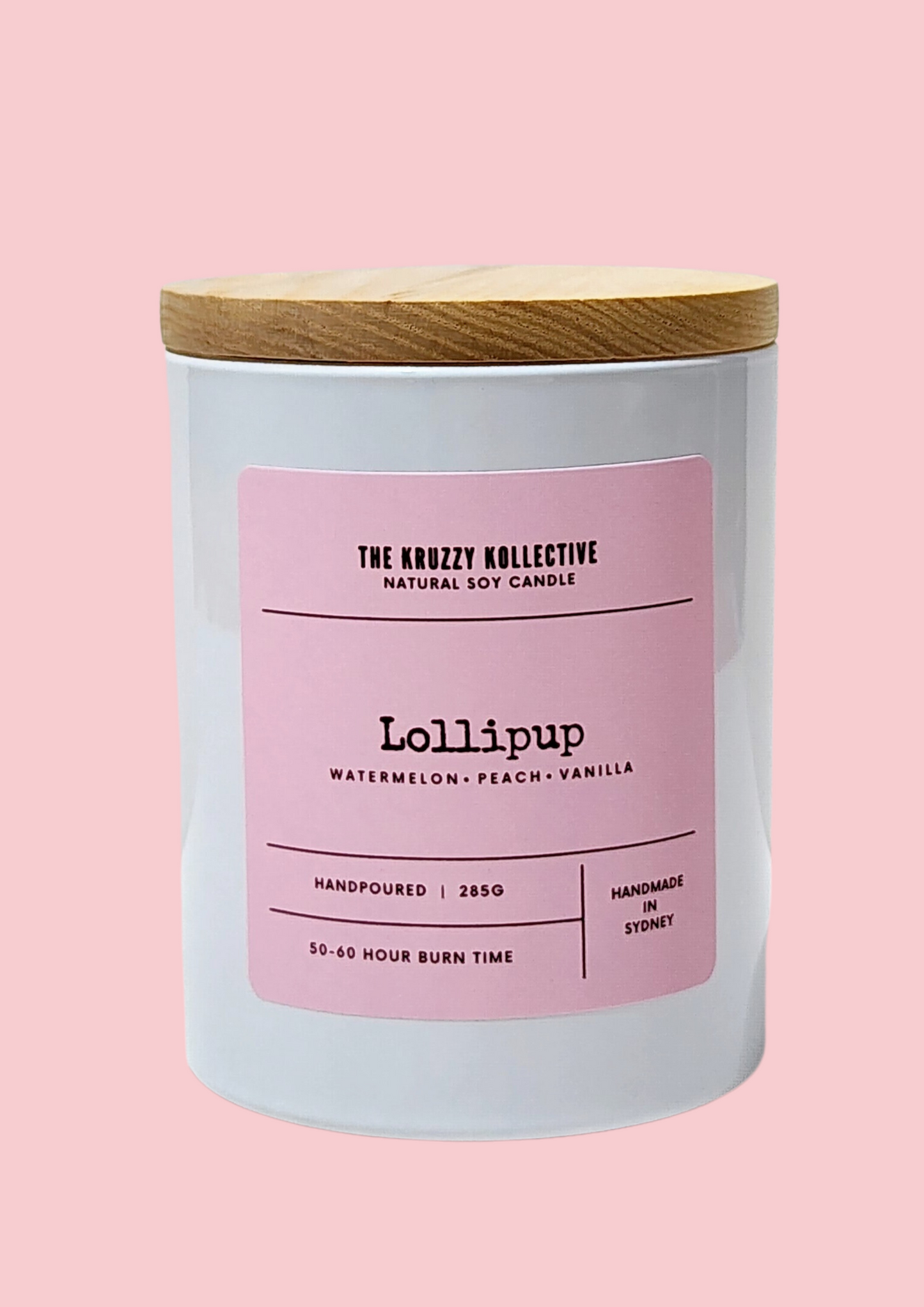 watermelon vanilla soy wax candle paw print gift for dog lovers