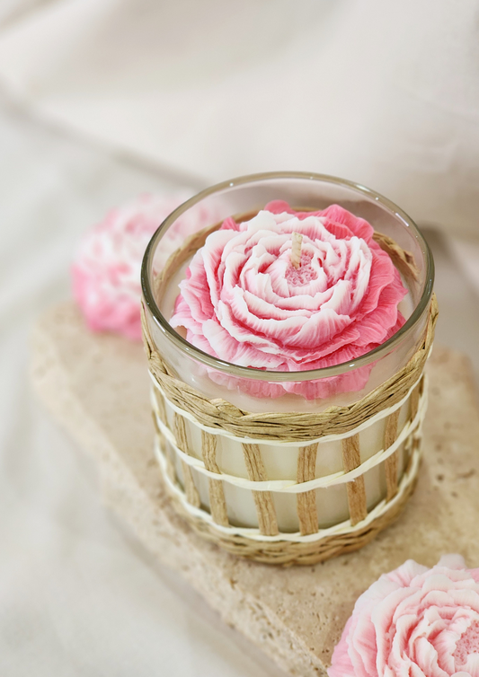 Peony Rattan Candle | Mother's Day Collection