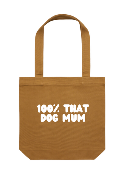 dog mum quote cotton canvas tote bag