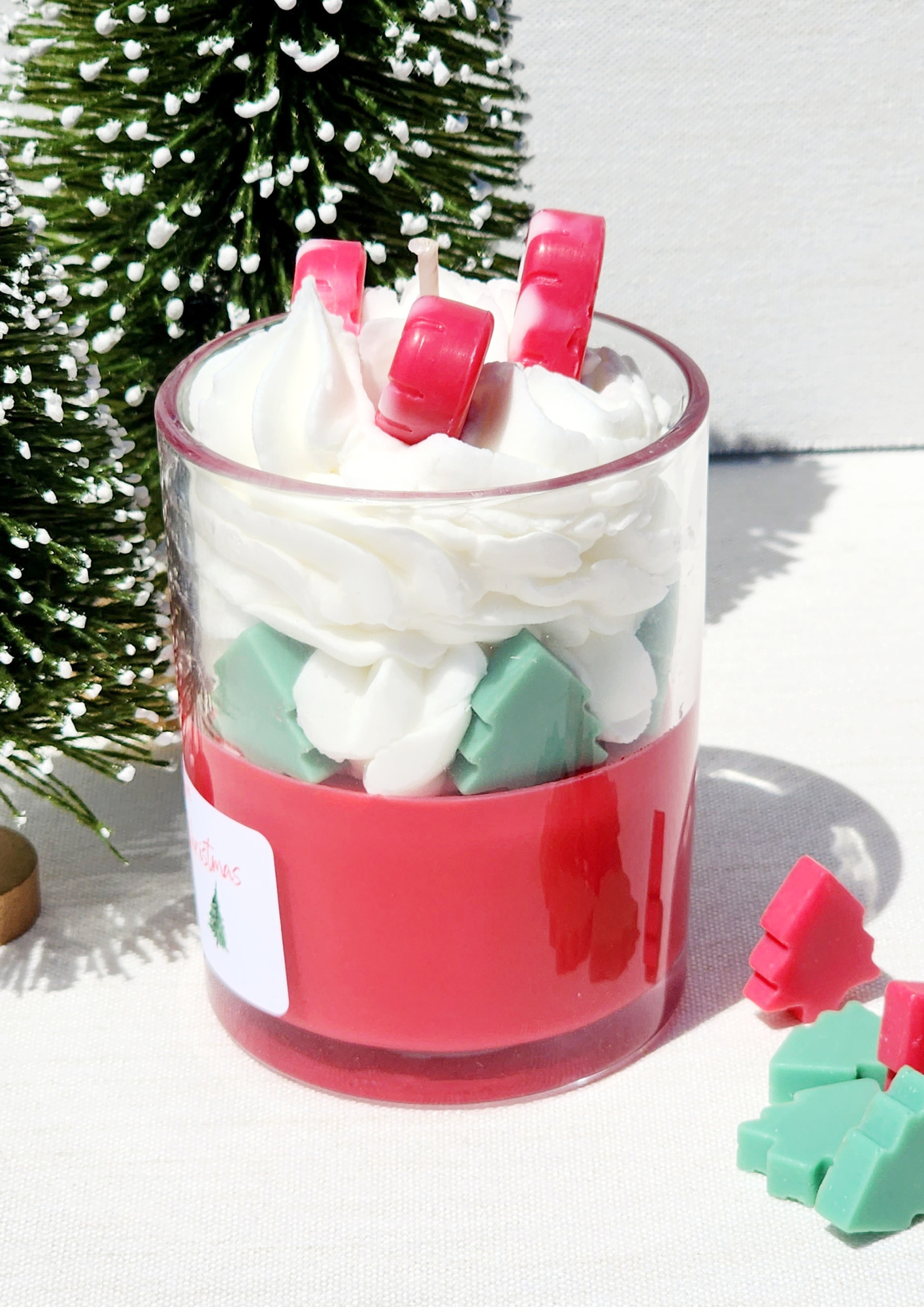 christmas candle candy cane dessert candle soy wax scented hand poured