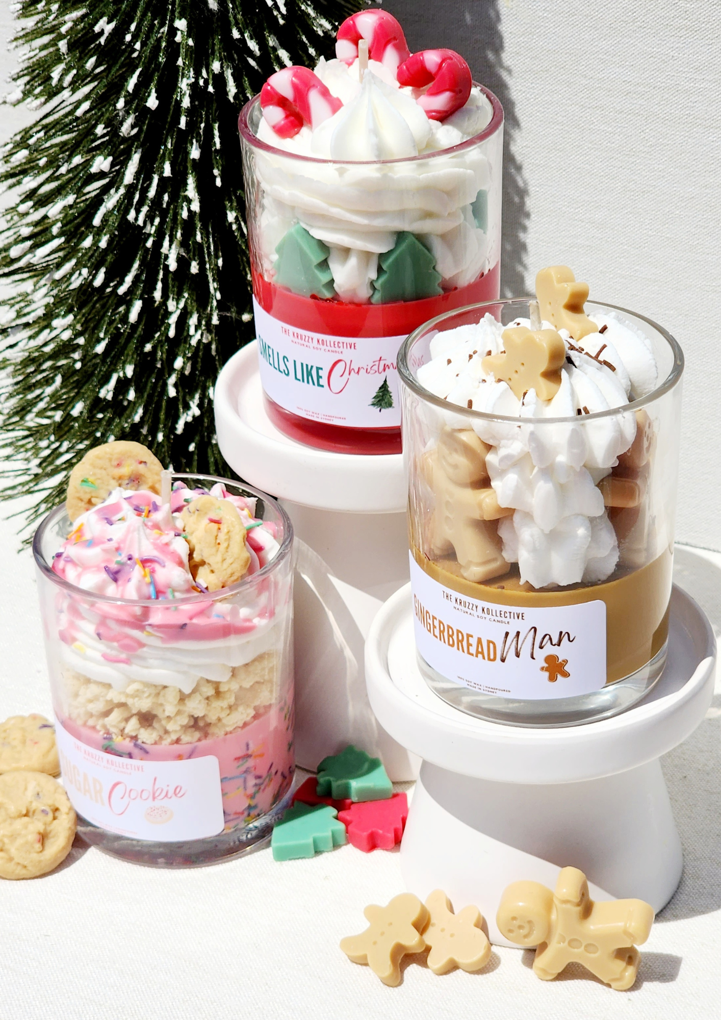 christmas candle gift set bundle dessert candle soy wax scented hand poured