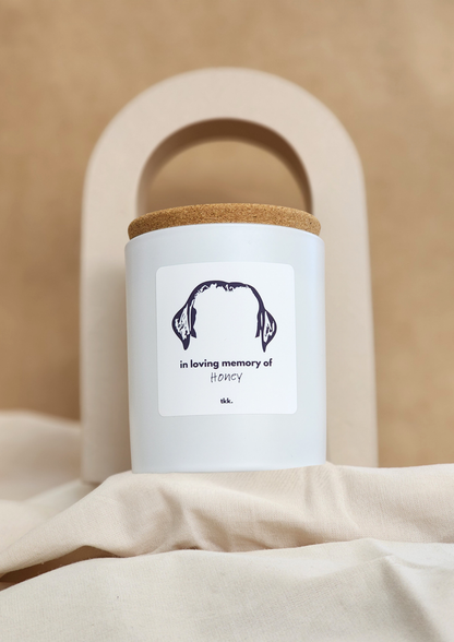 In Memory Candle | Custom Pet Ear Portrait