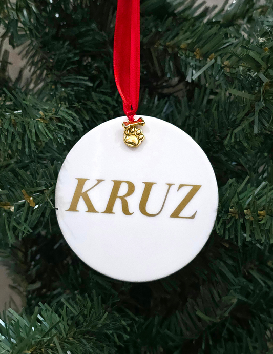 Pet Name Ceramic Ornament