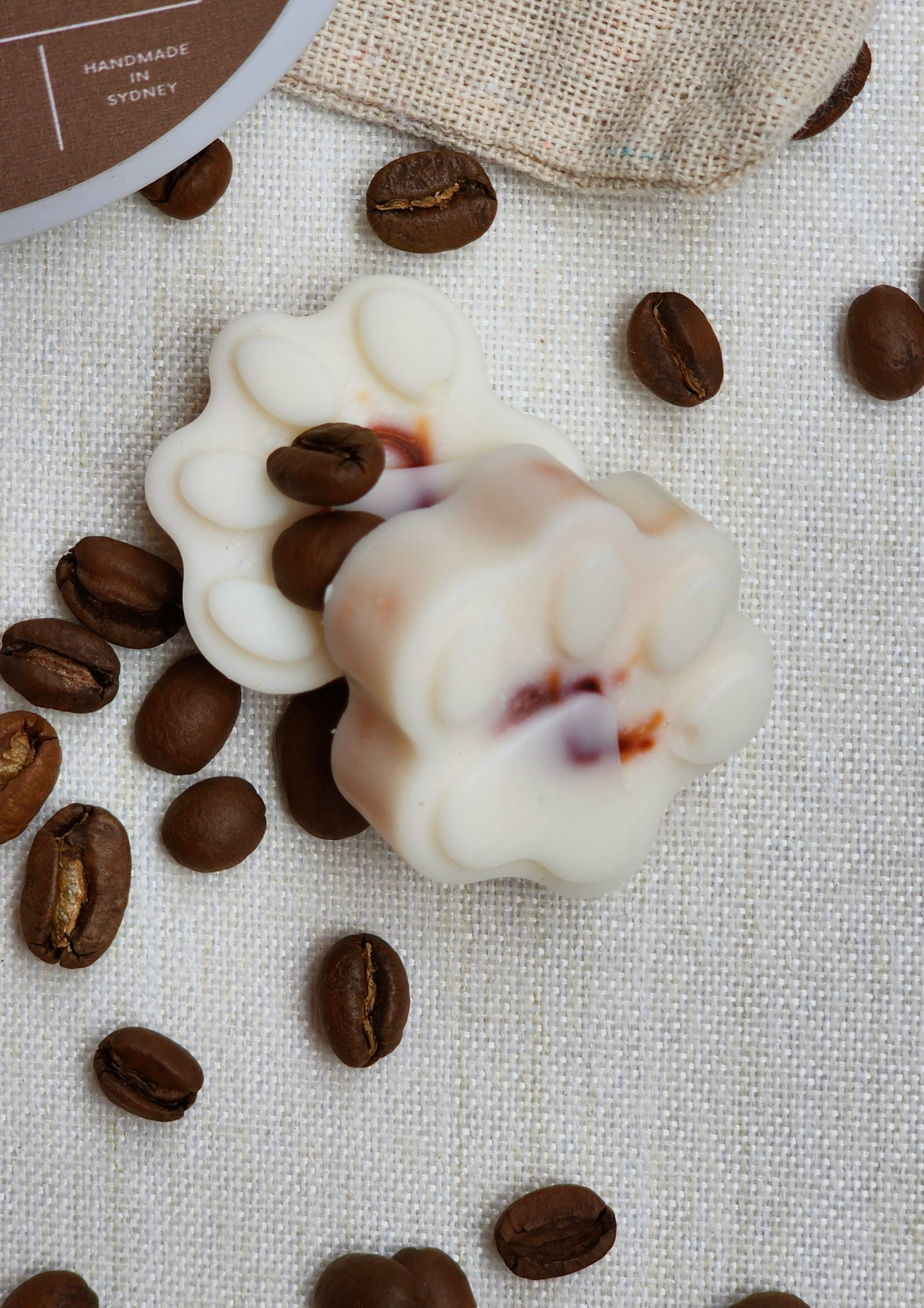 coffee chocolate soy wax melts paw print gift for dog lovers