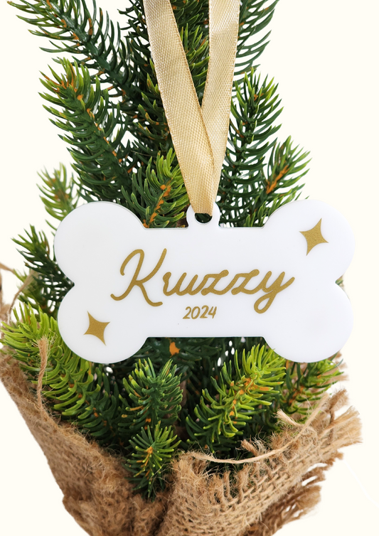 Your Pet's Name | Christmas Dog Bone Ornament