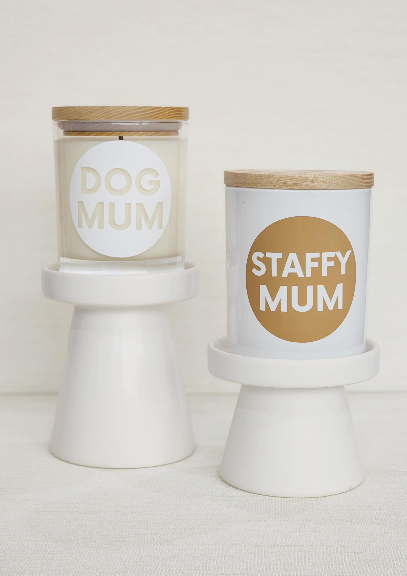 Dog Mum Decal Candle