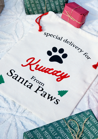 dog lovers christmas gift pet santa sack custom name dog christmas quote