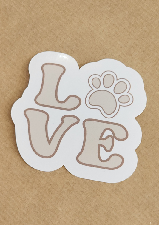 Paw Print Love Sticker | Market Stock