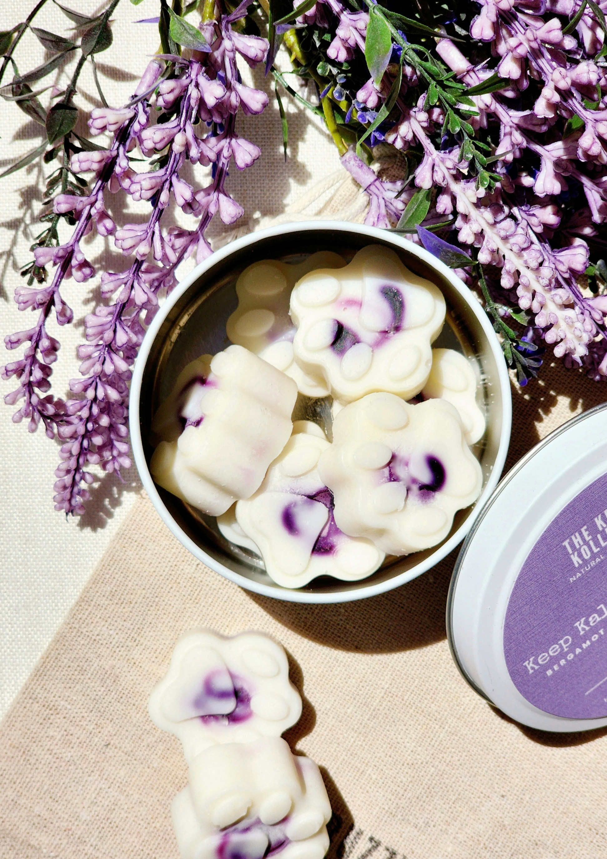 lavender soy wax melts paw print gift for dog lovers