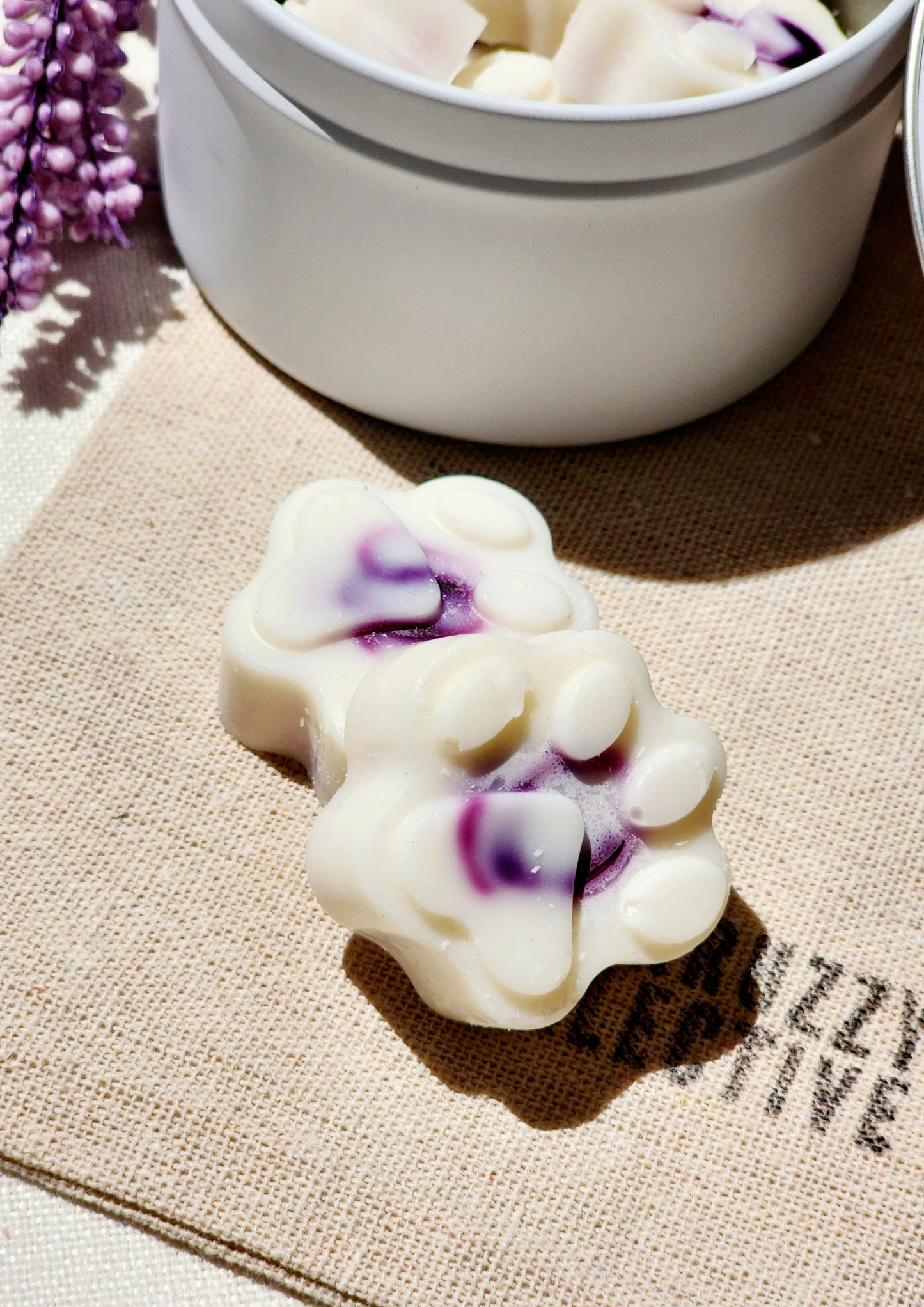 lavender soy wax melts paw print gift for dog lovers