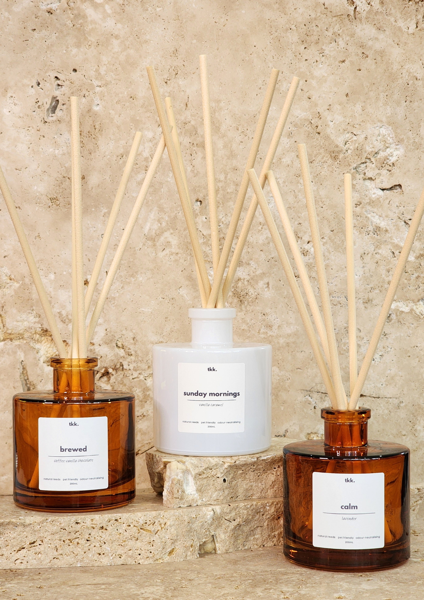 Natural Reed Diffuser Trio